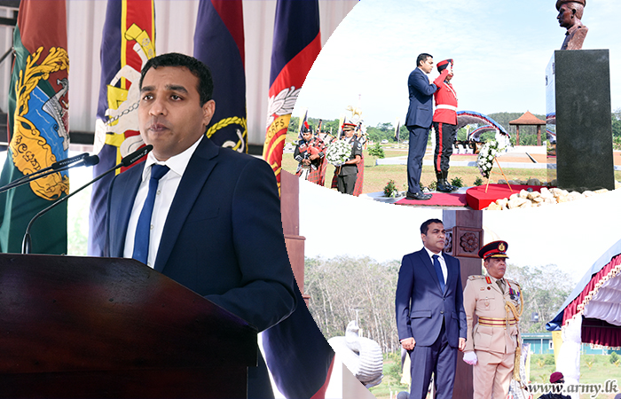 State Minister of Defence Speaks to Troops at SLAVF