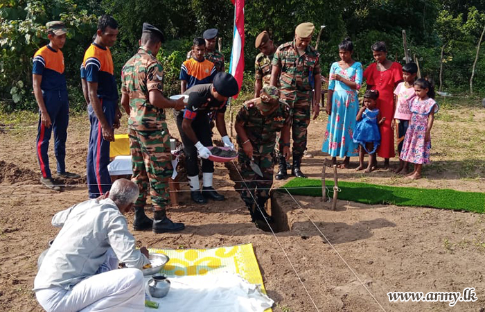 Foundation Stone Laid for a New House of Needy Family in Toppigala