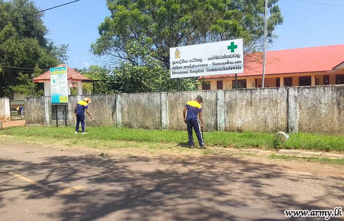 Troops of 6 SLAC Conduct Successful Cleaning Program at Gomarankadawala Hospital