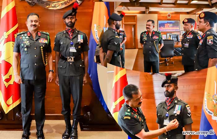 Lance Corporal H.A.F Prabath Honoured for Heroic Act of Bravery by the Army Chief