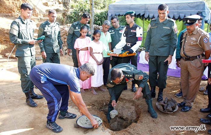 3 (V) SLSR Troops Lay Foundation Stone for Needy Family's New Home