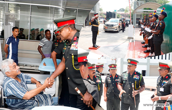 යුද්ධ හමුදා මාණ්ඩලික ප්‍රධානී කොළඹ, යුද්ධ හමුදා රෝහලේ නිරීක්‍ෂණ චාරිකාවක