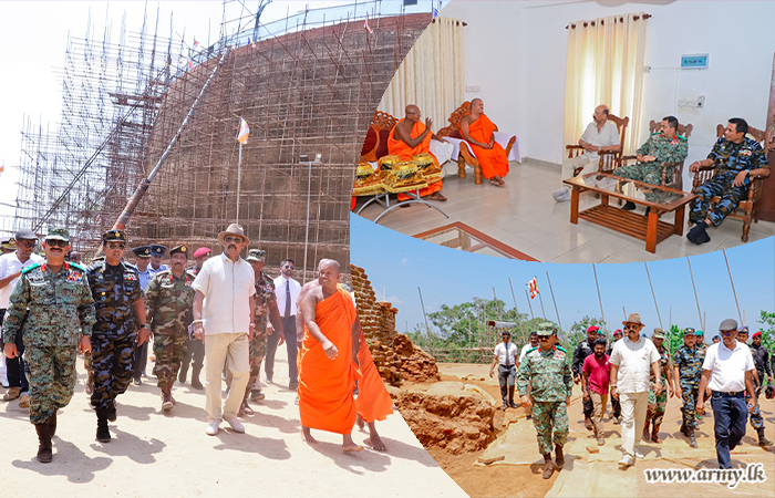 Secretary to the Ministry of Defence Inspects Progress of Deegawapiya Restoration Project