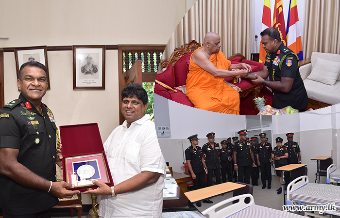 යුද්ධ හමුදා මාණ්ඩලික ප්‍රධානී ශ්‍රී දළදා වහන්සේ වැදපුදා ගනීමෙන් පසු මහනුවර, යුද්ධ හමුදා මූලික රෝහලේ නිරීක්‍ෂණ චාරිකාවක