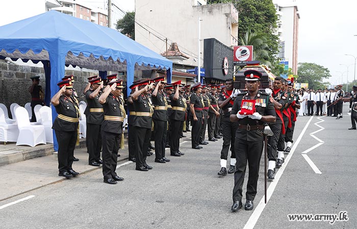 Military Honours Salute Major General W.H.M. Manatunga (Rtd) During Final Journey