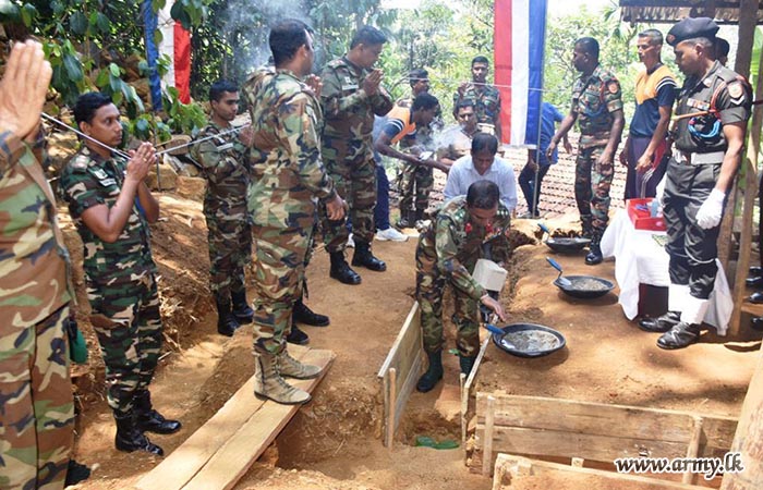 112 Brigade laid the foundation stone for the building of a new house