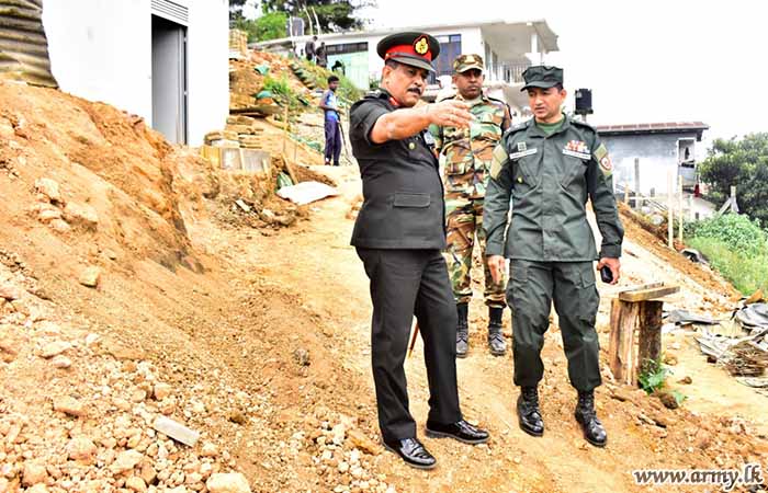 යුද්ධ හමුදා නියෝජ්‍ය මාණ්ඩලික ප්‍රධානී නිලධාරී නිවාඩු නිකේතනයේ ඉදිකිරීම් කටයුතු නිරීක්‍ෂණය කරයි