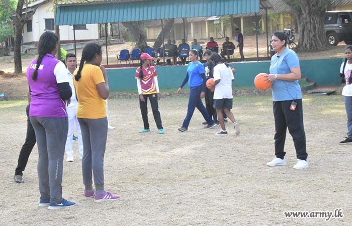 22 Infantry Division Conducts a Netball Training Session for School Students