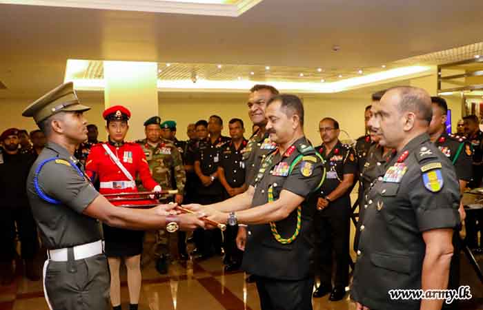 Army Headquarters RSM Receives his Symbolic Cane from the Army Chief