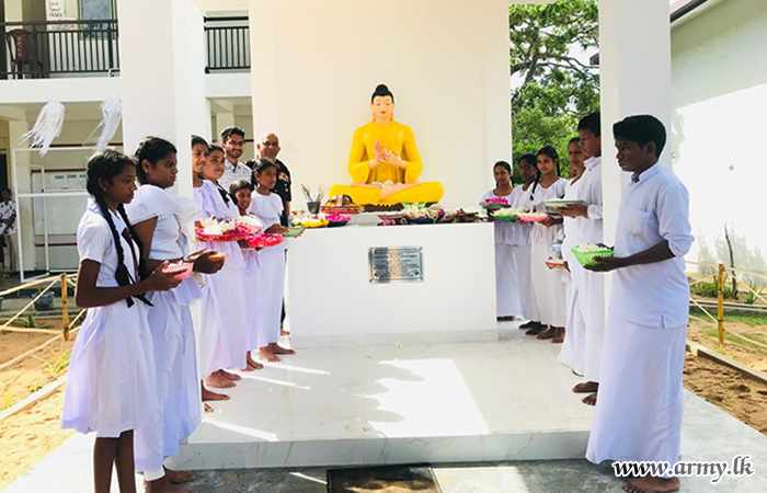 Troops from 12 Infantry Division Complete Shrine Room Construction at Udamulla Maha Vidyalaya
