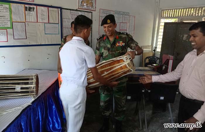 Troops of 241 Infantry Brigade Distribute Musical Instruments to Ampara Dhammaratha Sinhala School