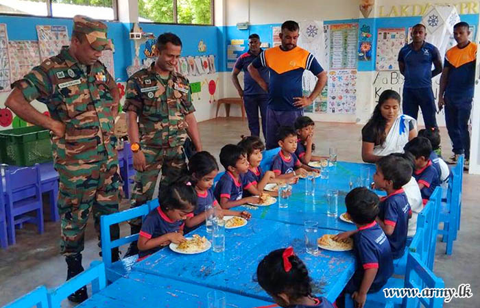 11 SLE Troops Provide Treats for Lakdaru Pre-School Children at Navatkuli 