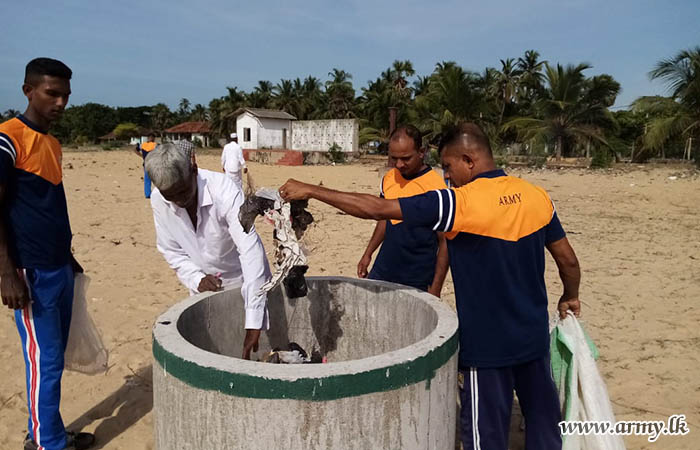 Beach Cleaning Initiative Conducted by 11 Sri Lanka National Guard