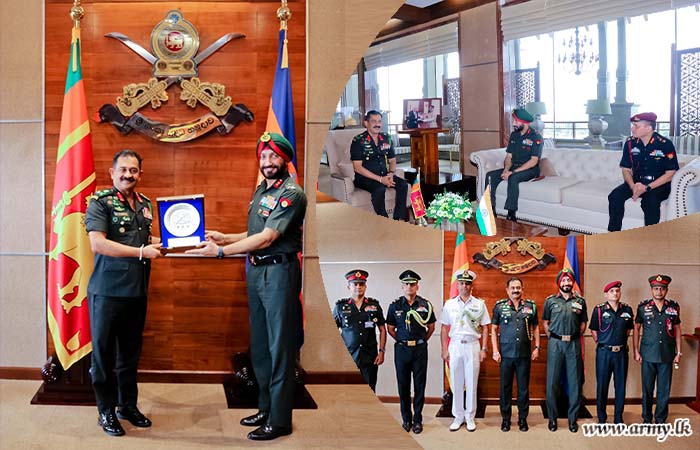 10 வது இந்தியா-இலங்கை இராணுவப் பதவி நிலை  கலந்துரையாடலுக்கு மத்தியில் இந்தியப் பிரதிநிதிகளை இராணுவத் தளபதியை சந்திப்பு