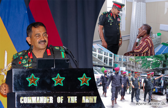 යුද්ධ හමුදාධිපතිතුමන් කොළඹ යුද්ධ හමුදා රෝහලේ නිරීක්ෂණ චාරිකාවක