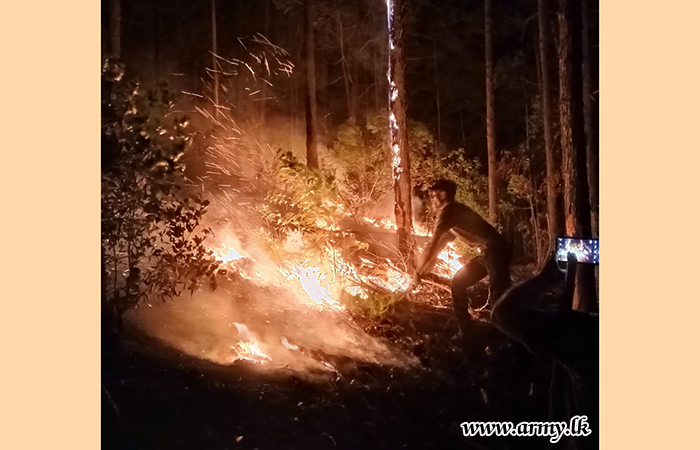 112 Infantry Brigade Troops Control Wildfire in Makul Ella Forest