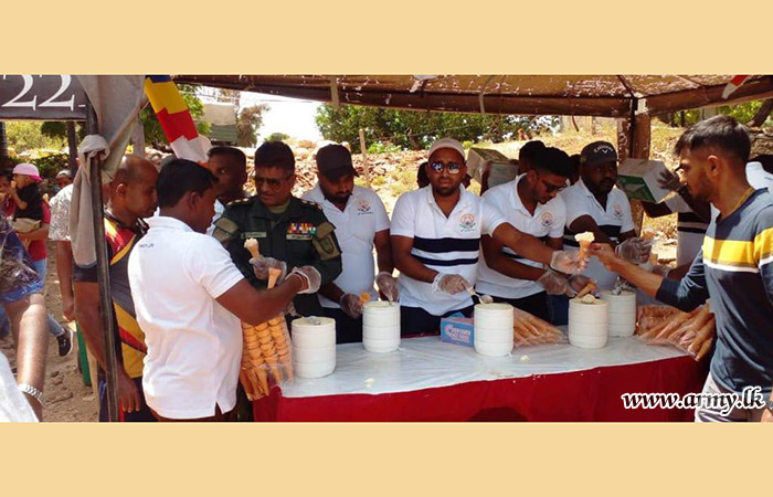 Troops of 221 Infantry Brigade Host Ice Cream Dansela on Esala Poya Day