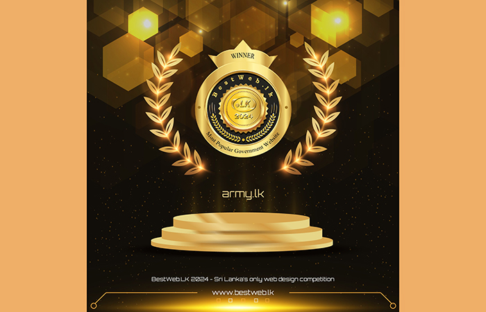 ‘BestWeb.lk -2024’ තරඟාවලියෙන් රාජ්‍ය අංශයේ ජනප්‍රියම වෙබ් අඩවියට හිමි සම්මානය ශ්‍රී ලංකා යුද්ධ හමුදාවට