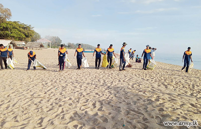 Troops of 243 Brigade Conduct Beach Cleaning Program