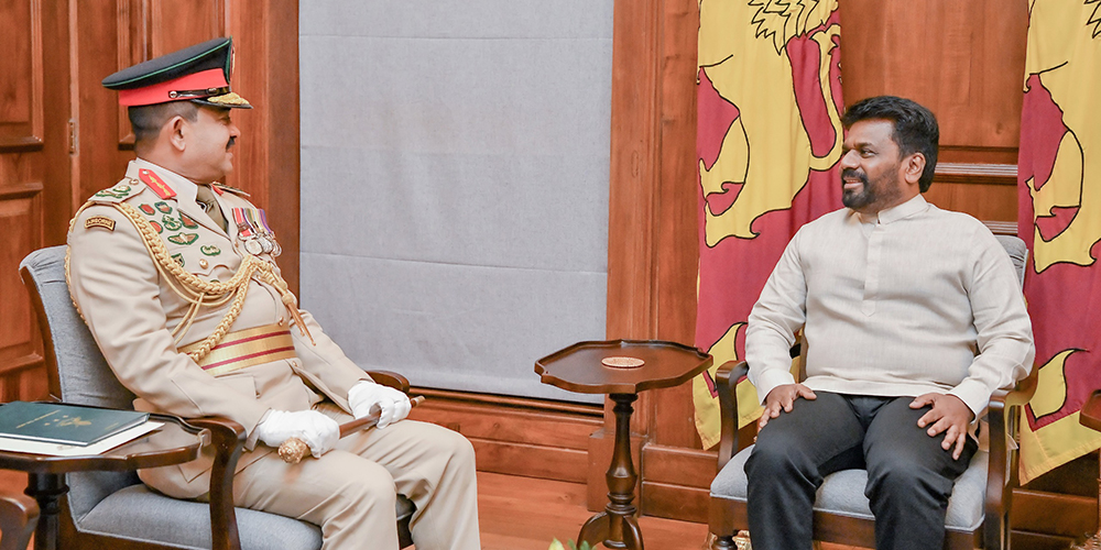 Commander of the Army Pays a Formal Courtesy Call on the New President