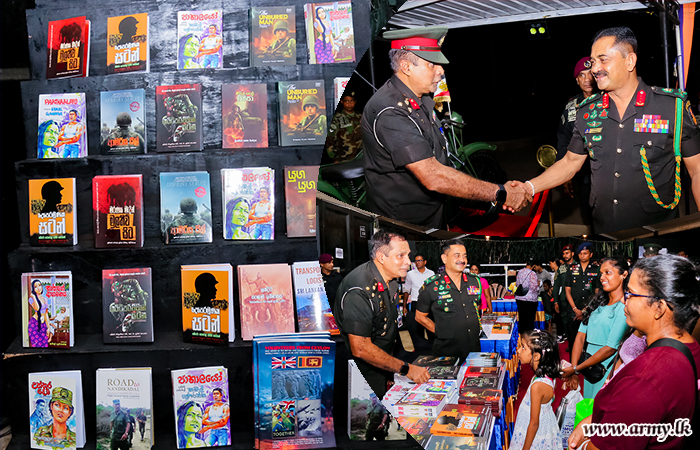 යුද්ධ හමුදාධිපතිතුමන් 2024 කොළඹ ජාත්‍යන්තර පොත් ප්‍රදර්ශනයට සමගාමීව පවත්වනු ලබන යුද්ධ හමුදා පොත් ප්‍රදර්ශන කුටිය වෙත පැමිණෙයි 