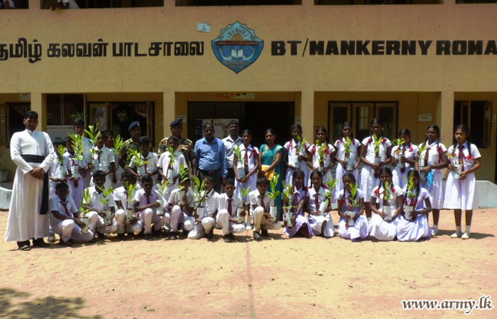 Nursery Run by 233 Brigade Distributes Cashew Plants among Students