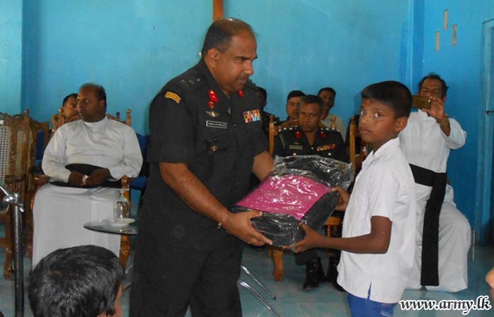 66 Division Gifts Pooneryn Students with School Stationeries 