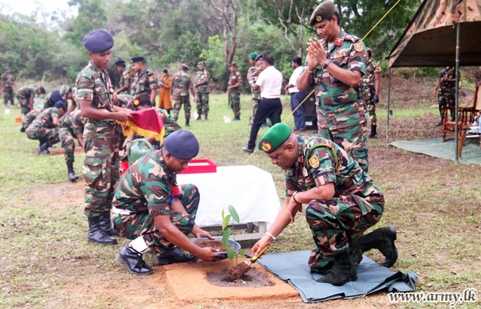 කිලිනොච්චි භට පිරිස් ‘රණවිරු හරිත අරණ’ වැඩසටහනට සමගාමීව කොස් පැළ 3827 ක් රෝපණය කෙරේ