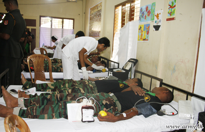Troops Give Blood During Medical Camp in North