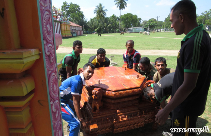 64 Division Troops Clean Up Oddusudan Hindu Temple Premises