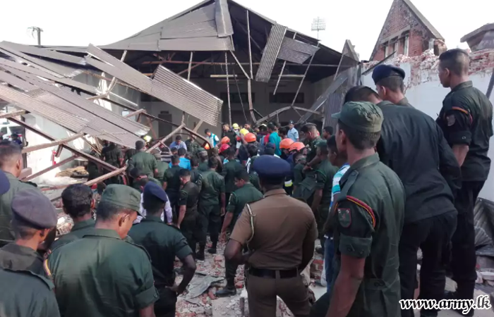Army Rescue Operations Searching for Victims at Grandpass Building Collapse