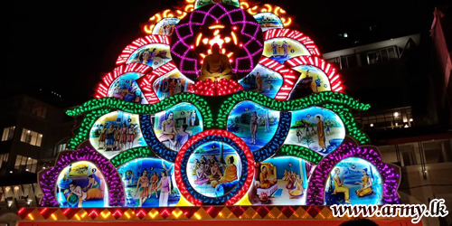 Army-Put up Vesak Pandol in Malaysia Glitters Making History 