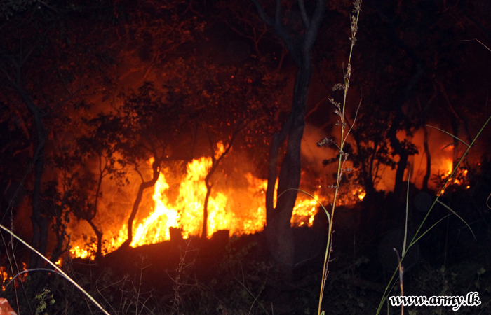 මධ්‍යම ආරක්‍ෂක සේනා මූලස්ථානයේ භට පිරිස් දියළුම ප්‍රදේශයේ ඇතිවූ ගින්නක් මැඩපවත්වයි