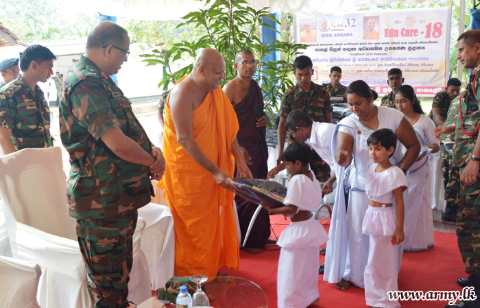 'Maha Karuna' Philanthropists Go to Wanni & Offer Alms & School Accessories to Hundreds  