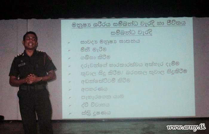 SFHQ-J & SFHQ-C Troops Educated on ‘Civil Law’