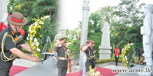 Indian Army Chief in Solemn Ceremony Pays Floral Tributes to Fallen Jawans at IPKF Memorial in Battaramulla