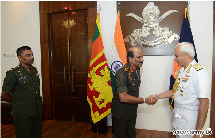 Indian Naval Chief Extends Greetings To Army Commander Sri Lanka Army