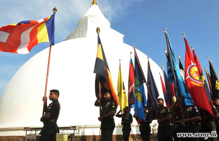 Kirivehera & Kataragama Devala Premises Coloured with Army Flags During Anniversary Offerings 