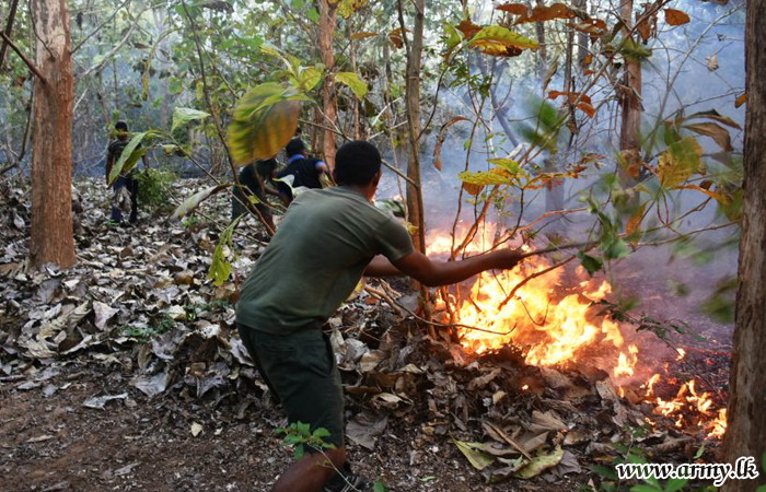 Mullaittivu Troops Douse Bush Fires in Keppapilaw