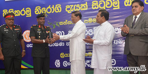 යුද්ධ හමුදාවේ සියලු ආරක්‍ෂක සේනා මූලස්ථානවල ඔසුපැළ 135,000 කට වැඩි ප්‍රමාණයක් සිටවීමේ වැඩසටහනක් අරඹයි