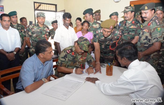 Troops behind Realization of the Project, Roshan Mahanama Primary School at Weherathenna