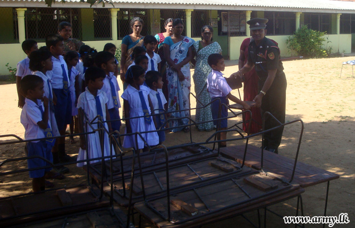 Much Needed School Furniture Given to Students at Waddakachchi GTMS