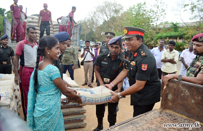 SFHQ-Jaffna Initiates Free Distribution of Cement for 34 Kovil Repairs   