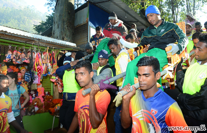 Disabled War Heroes Taken to Sri Pada on Shoulders 