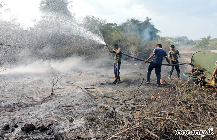 Soldiers Extinguish Raging Thadduwan Wildfire