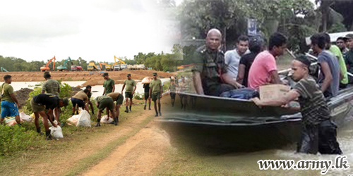 (Update) : Army Troops Prevent Nilwala River Bank Burst & Determinedly Continue Relief Roles 