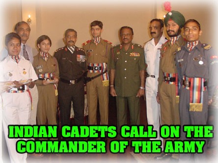 INDIAN CADETS CALL ON THE COMMANDER OF THE ARMY