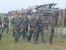 Commander Lt. Gen Kottegoda talks to his men in Jaffna 